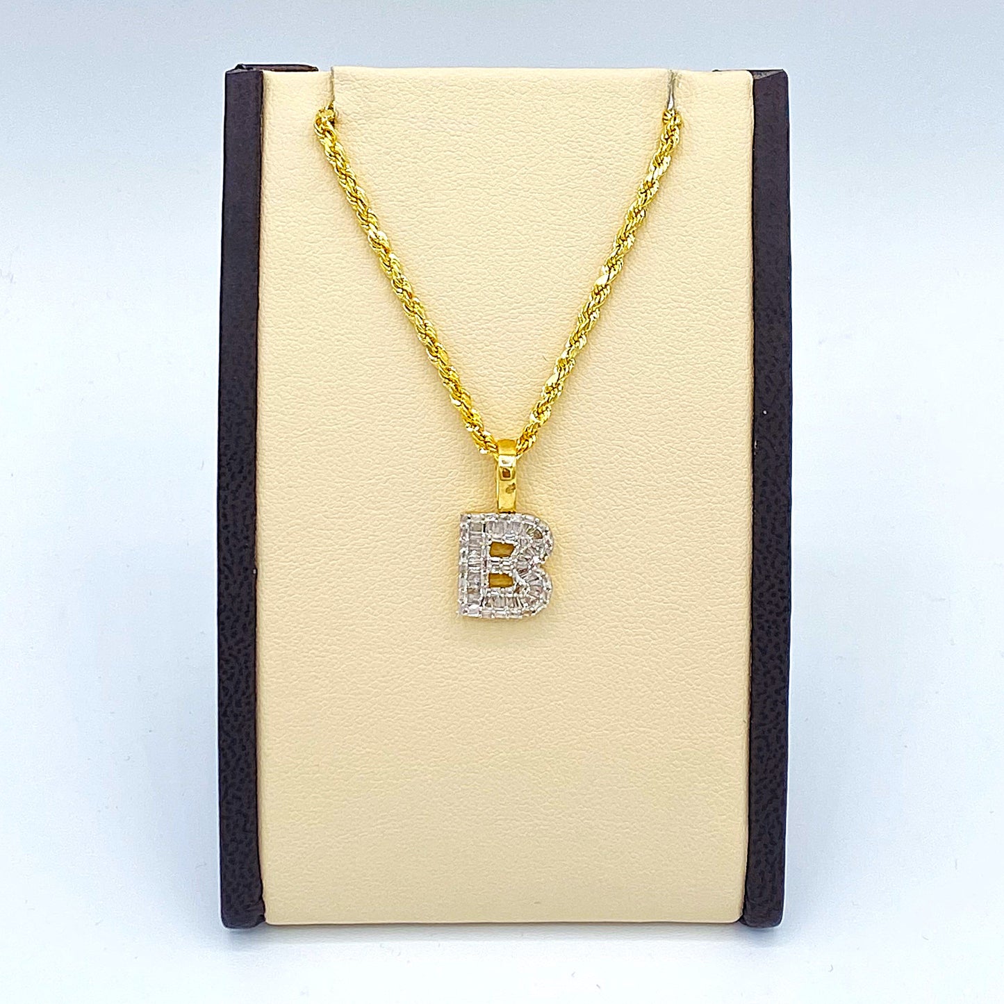 10K Yellow Gold Alphabet Pendant with Diamonds