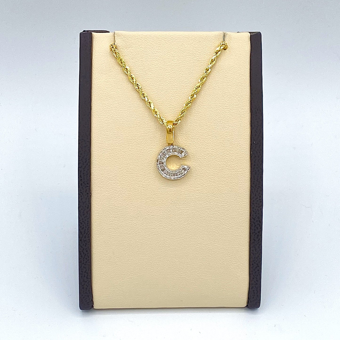 10K Yellow Gold Alphabet Pendant with Diamonds
