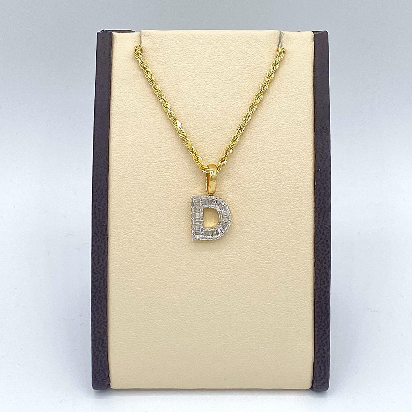 10K Yellow Gold Alphabet Pendant with Diamonds