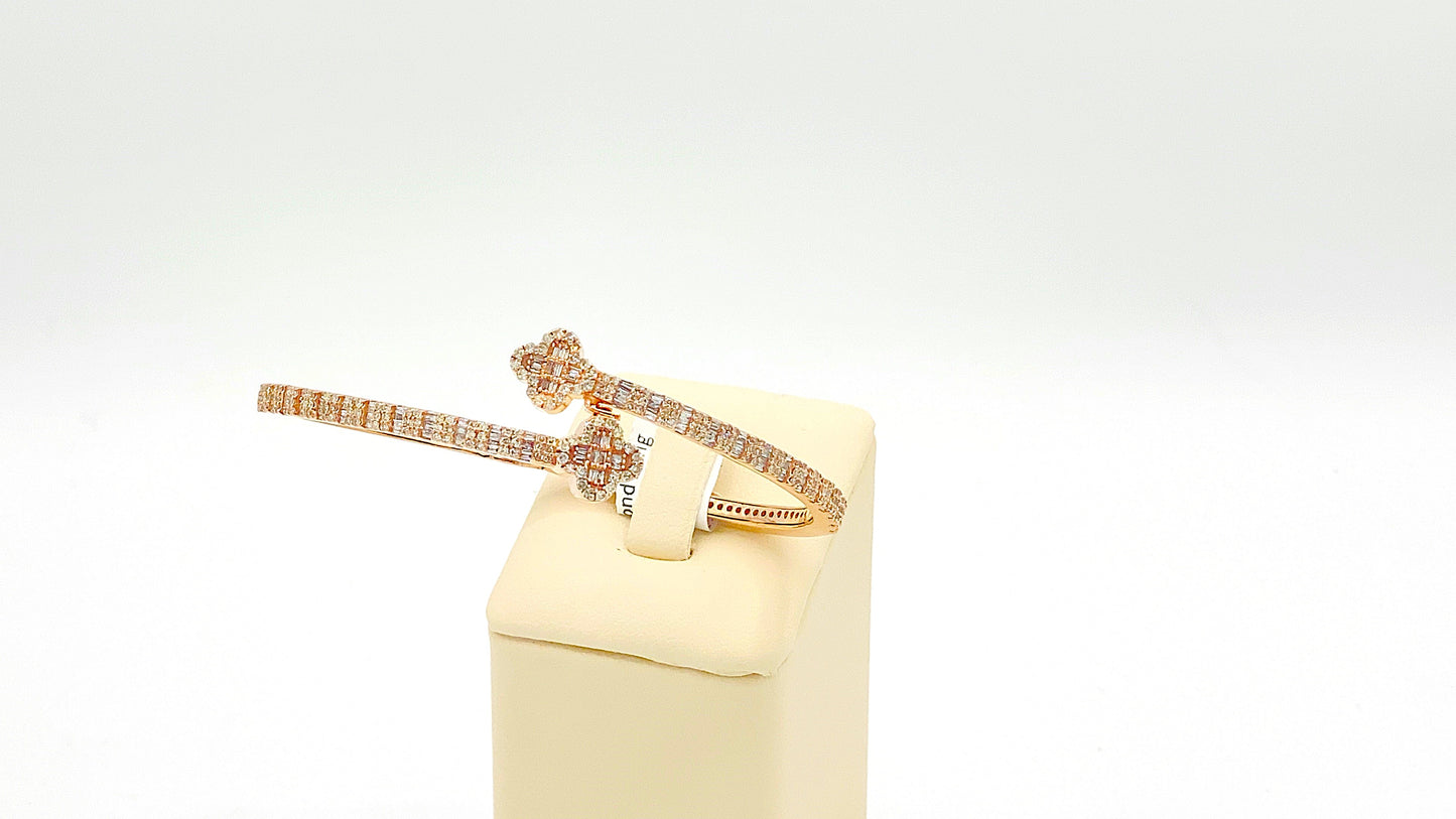 10K Rose Gold Bangle 1.50CT Diamonds