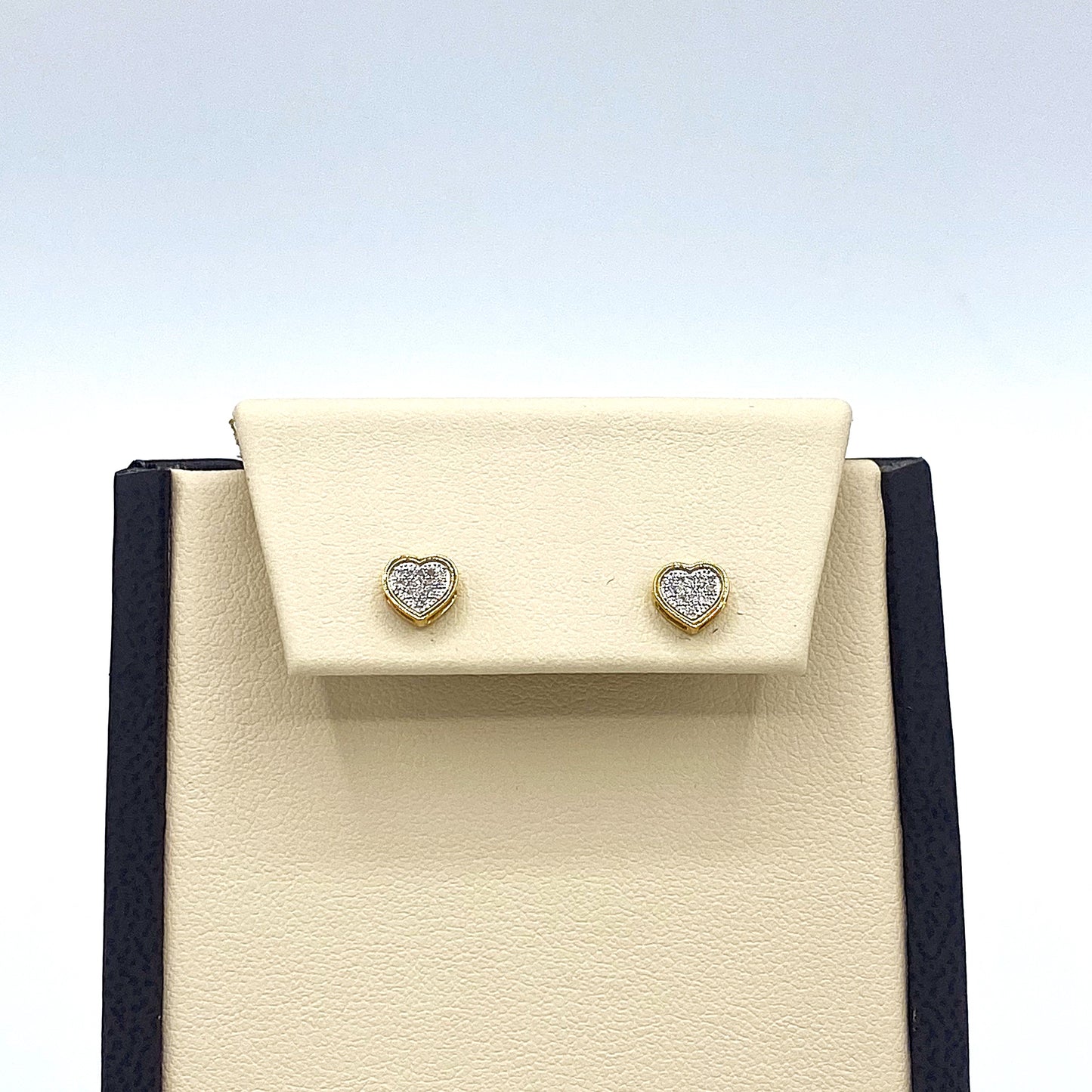 10K Yellow Gold "Heart" Earrings 0.06CT Diamonds.