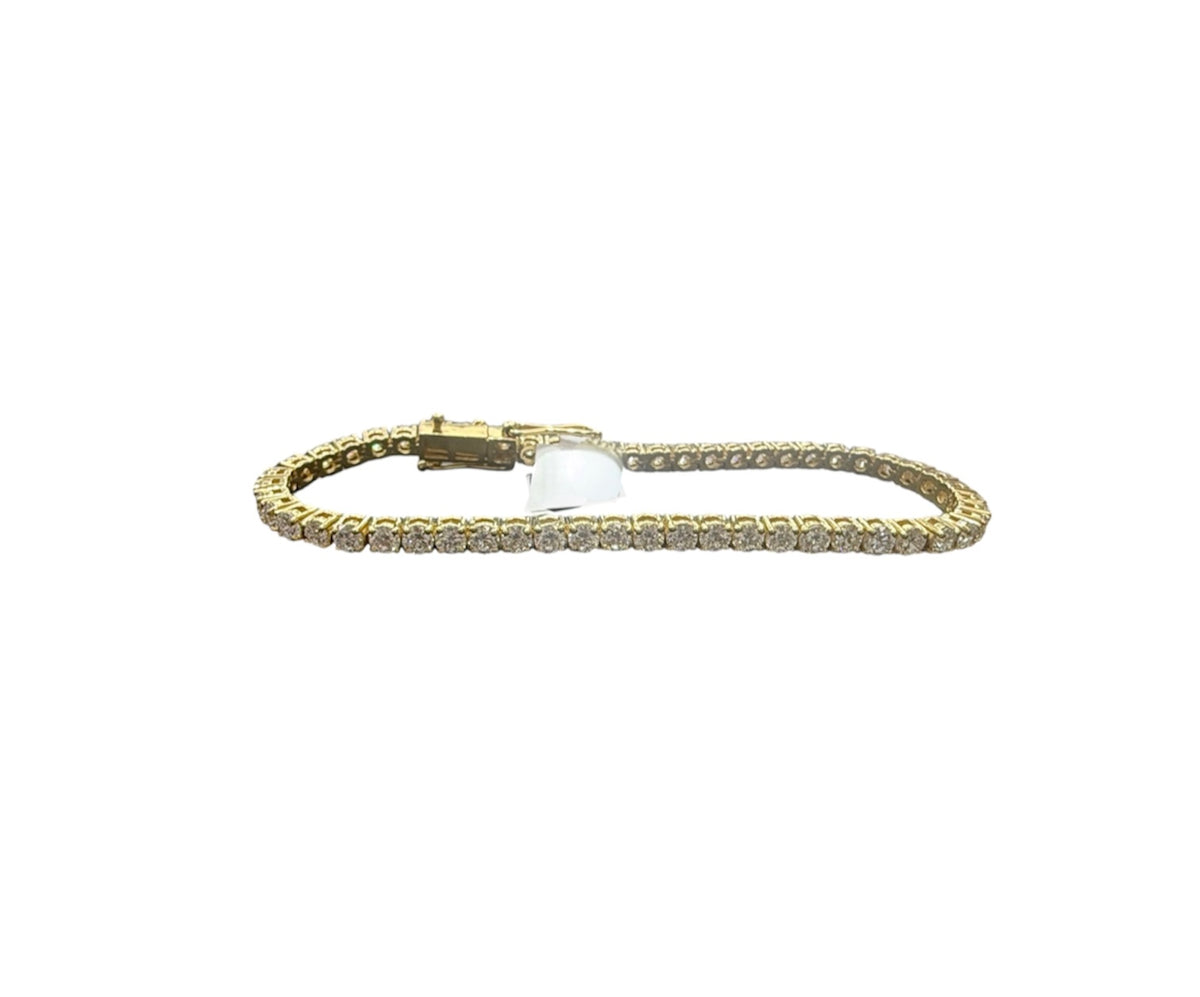 925 Sterling Silver Bracelet in Yellow with 5.40CT Lab Diamonds