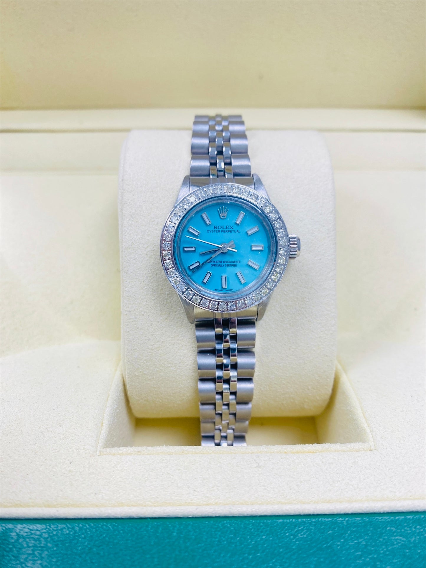 26MM DateJust Stainless Steel Blue Dial with Diamond Bezel