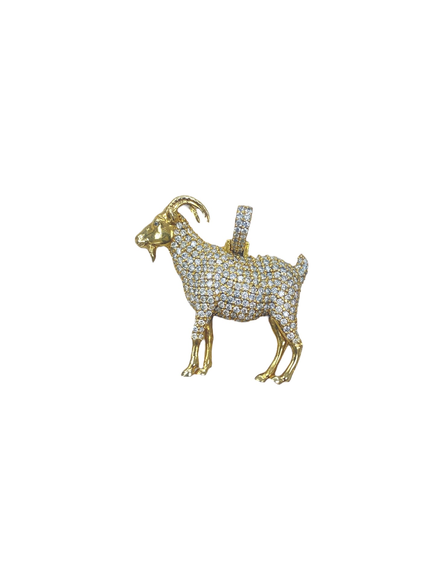 10K Yellow Gold “Goat” Pendant 2Ct Diamonds