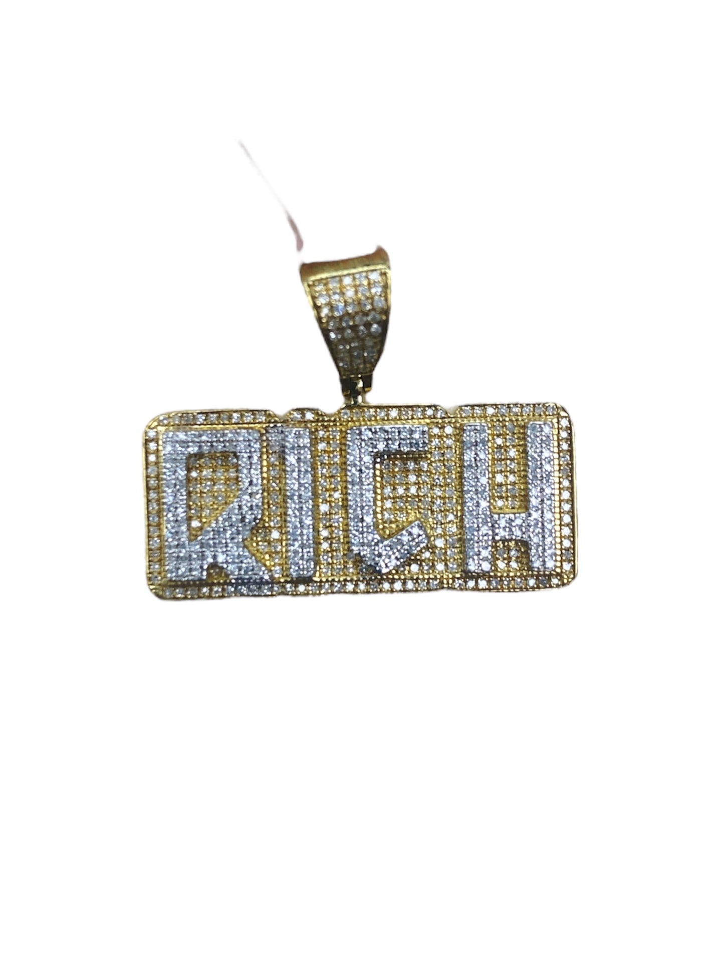 10K Yellow Gold “Rich” Pendant with 0.65Ct Diamonds