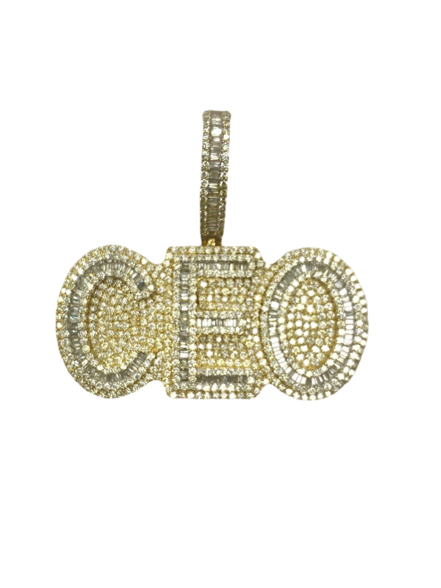 10K Yellow Gold “CEO” Pendant with 10Ct Diamonds