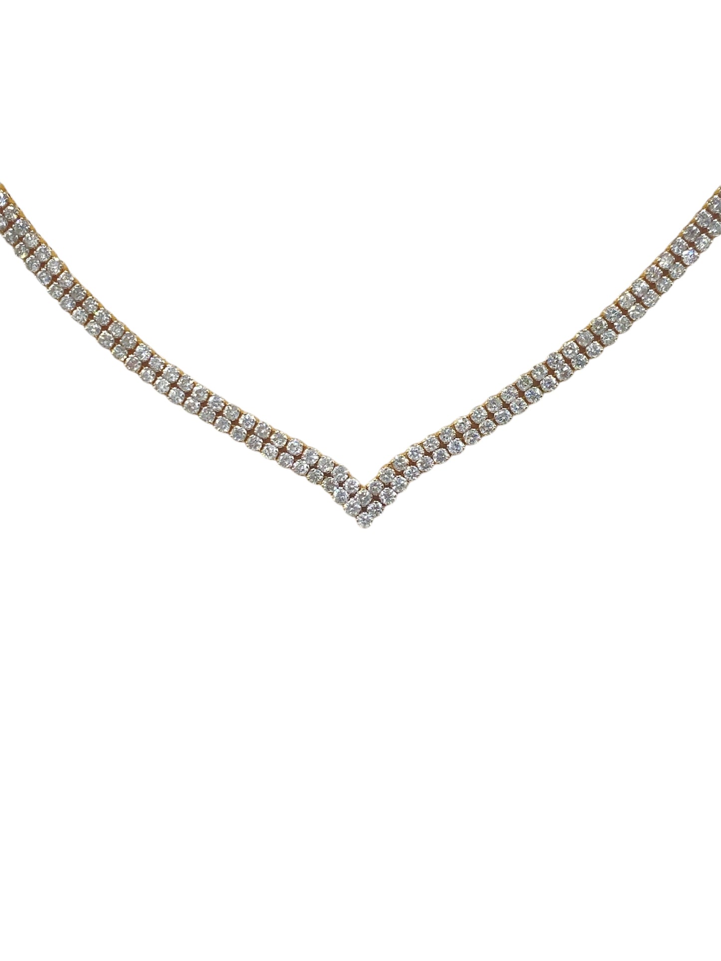 14K Yellow Gold BIB Necklace with 7Ct Diamonds