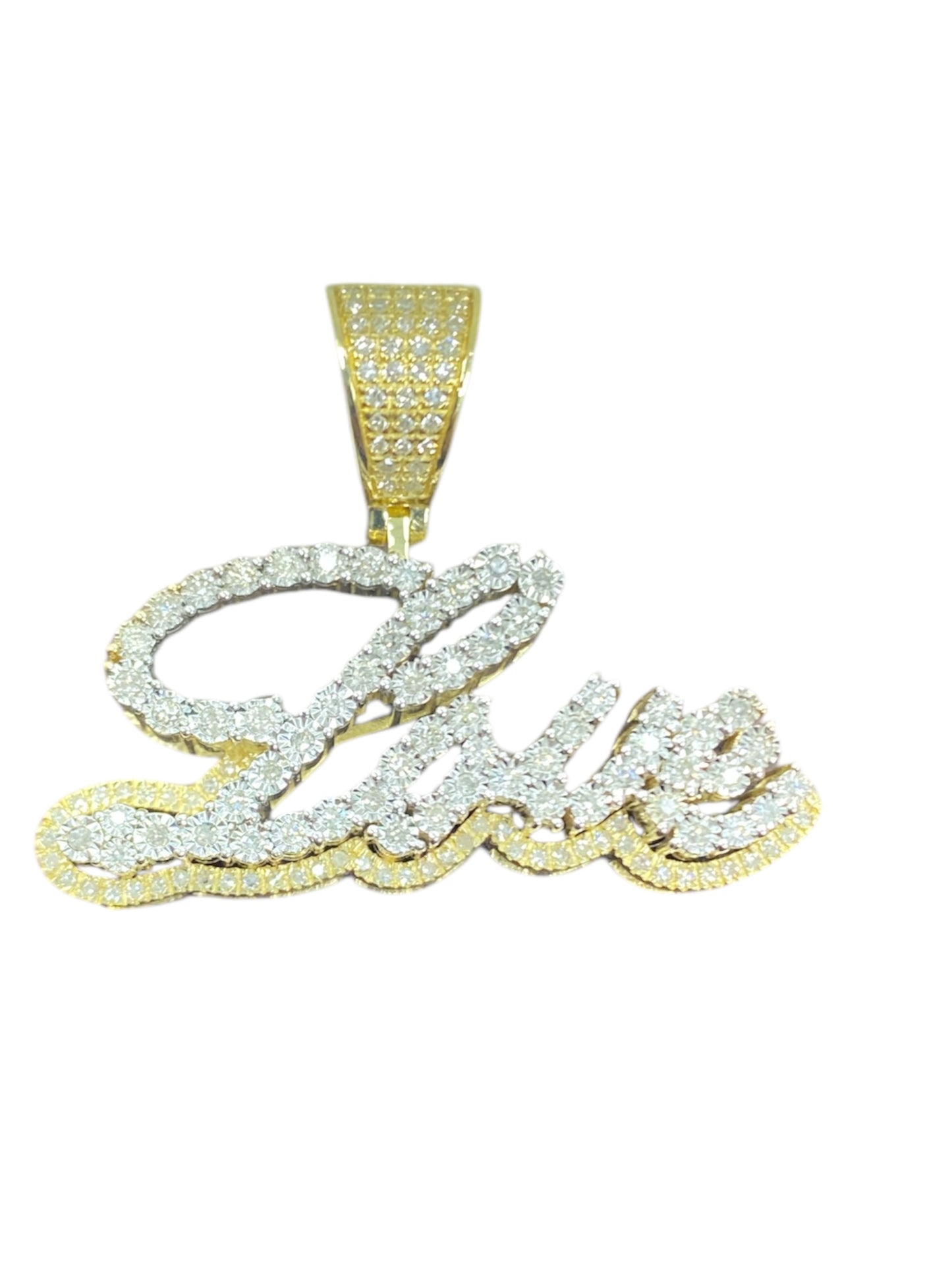 10K Yellow Gold “LOVE” Pendant with 0.53Ct Diamond.