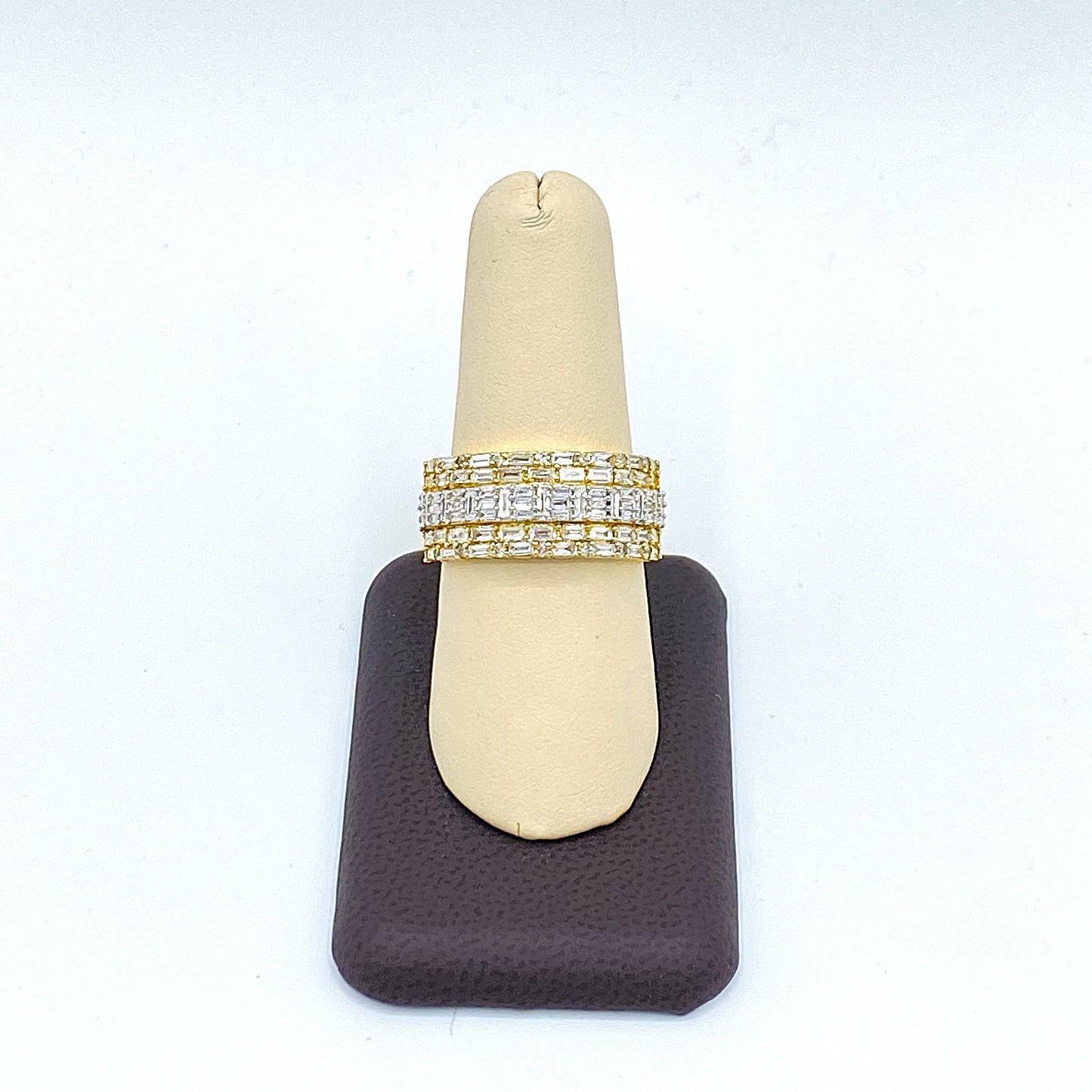10K Yellow Gold Men's Band/Ring 1.85CT Diamonds