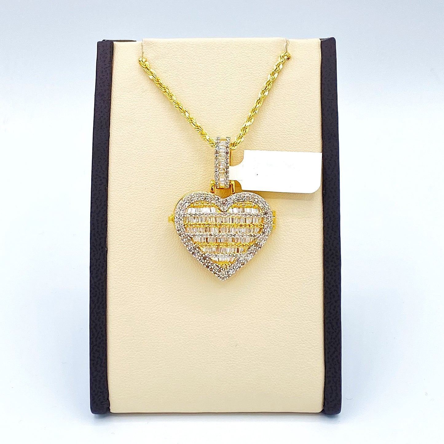 10K Yellow Gold "Heart Locket" Pendant 2.38CT Diamonds