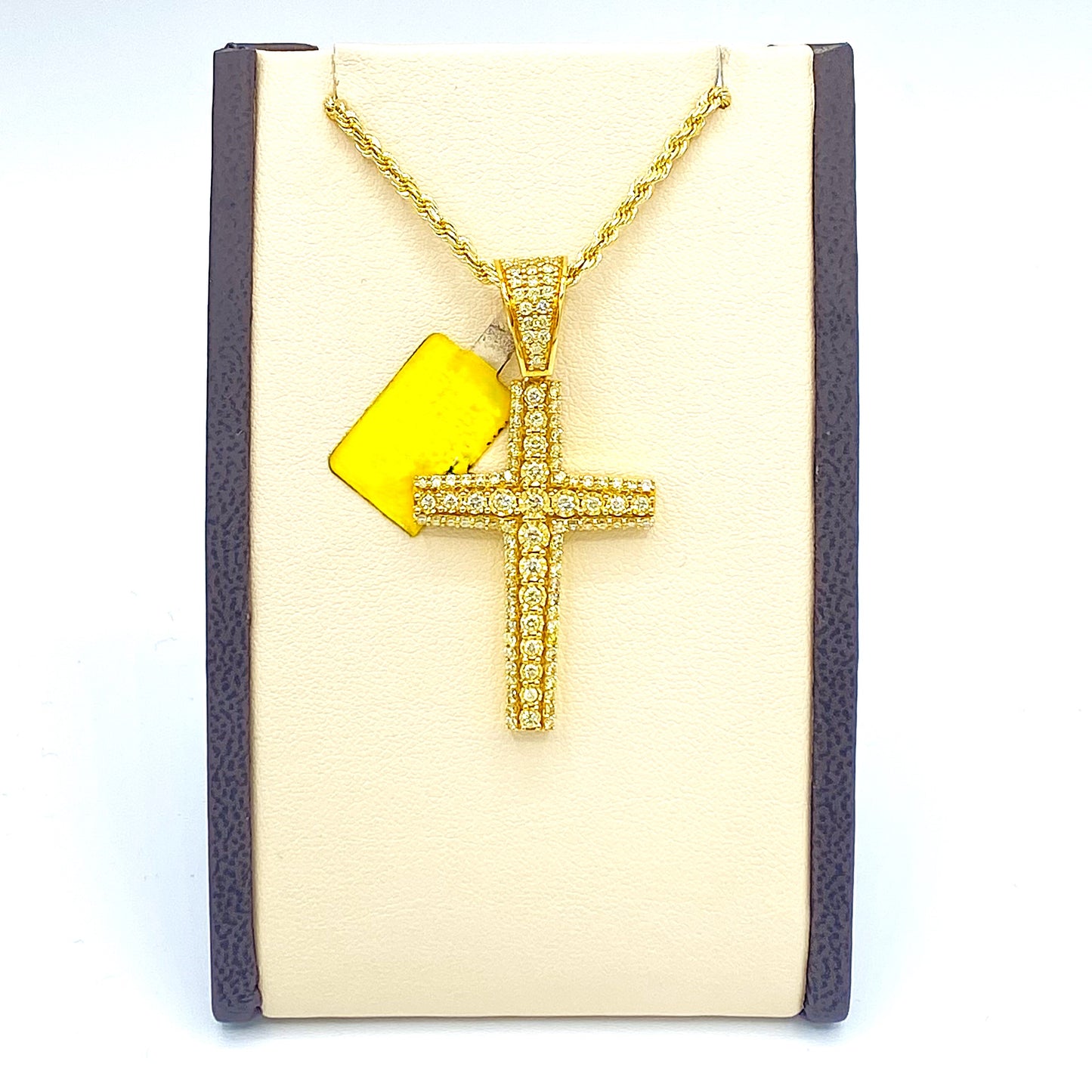 10K Yellow Gold "Cross" Pendant 1.61CT Diamonds