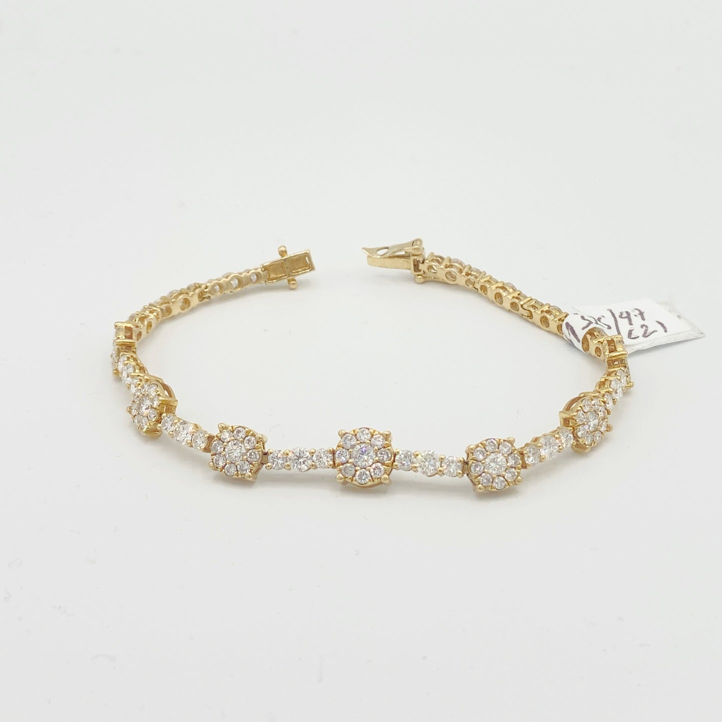 14K Yellow Gold Bracelet 4CT Diamonds