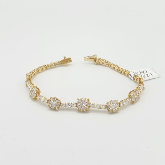 14K Yellow Gold Bracelet 4CT Diamonds