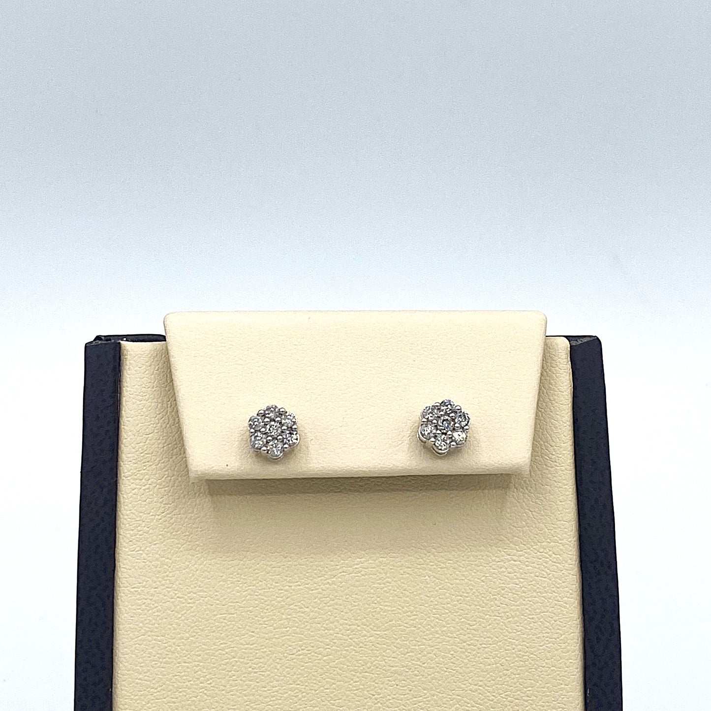 10K White Gold Stud Earring 0.50CT Diamonds