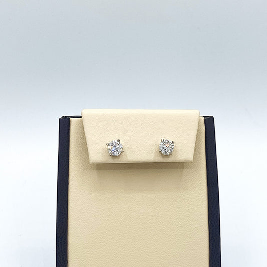 14K White Gold "Solitaire" Earring 2.04CT Diamonds