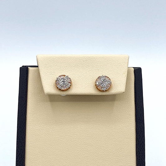 10K Rose Gold Men's Earring 0.33CT Diamonds