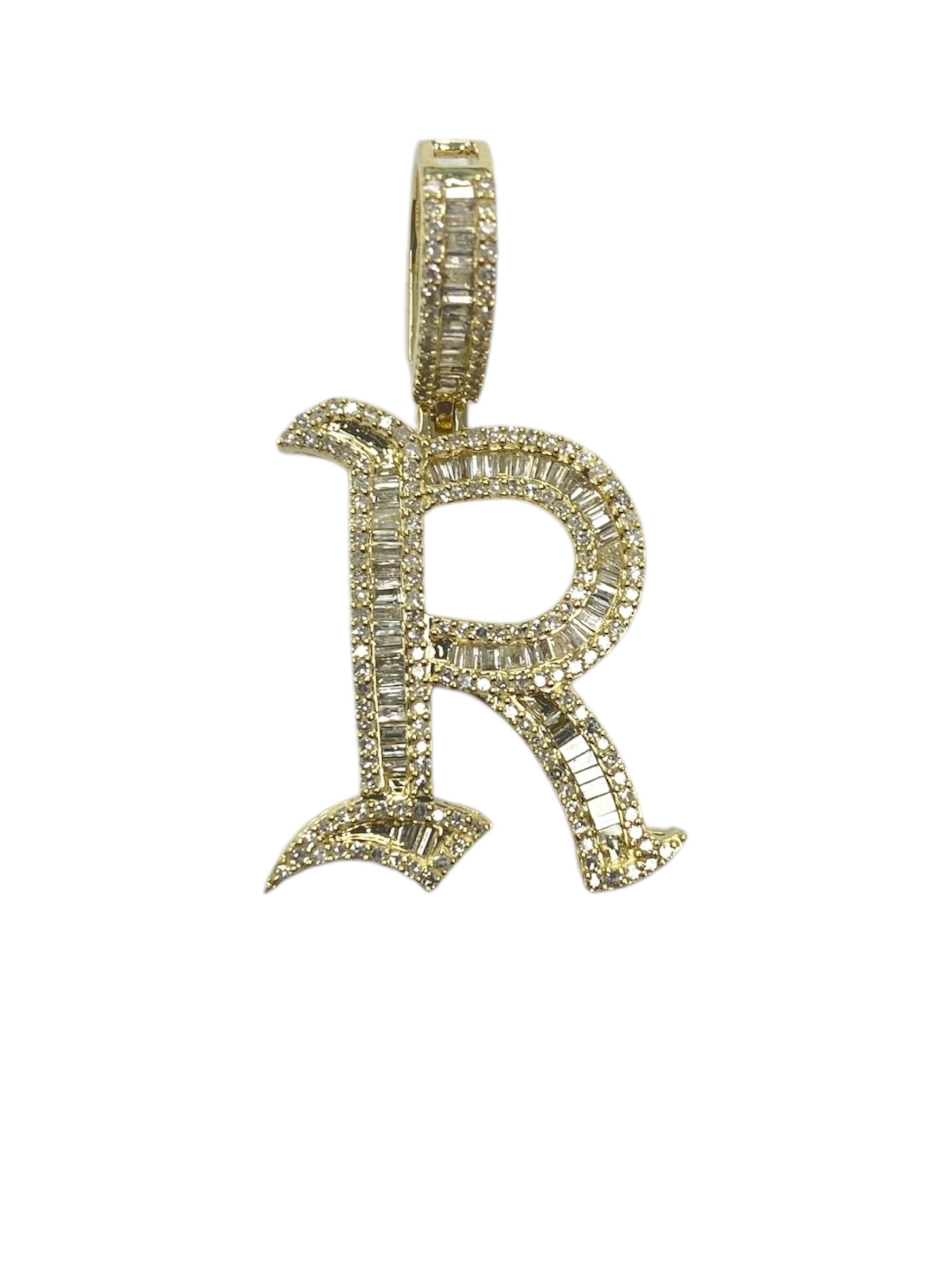 10k Yellow Gold Letter R Initial Pendant - Solid Gold Personalized Charm For Necklace Or Bracelet