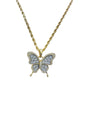 10K Yellow Gold “Butterfly Pendant” with 0.34Ct Diamonds and 10K Rope Chain.