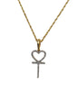 10K Yellow Gold “Heart Key Pendant” with 0.35Ct Diamonds and 10K Rope Chain.