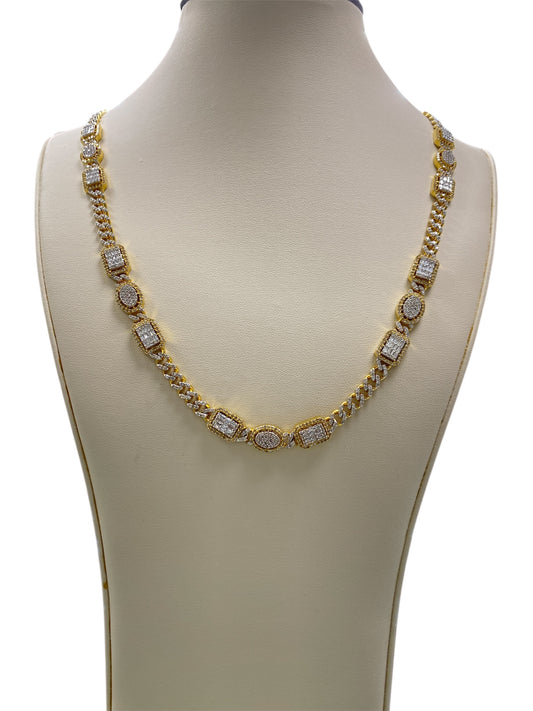 10K Yellow Gold Diamond Necklace with 10.6Ct Diamonds