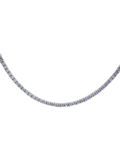 14K White Gold Tennis Necklace with 10.18Ct Diamonds