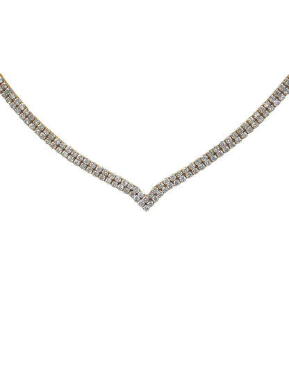 14K Yellow Gold BIB Necklace with 7Ct Diamonds