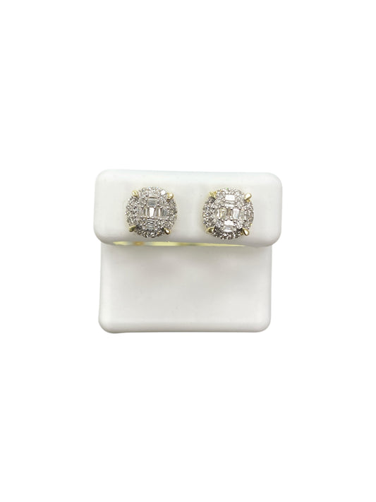 10K Yellow Gold Earrings with 0.55Ct Diamonds.