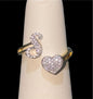 10K Yellow Gold “S & Heart” Diamond Ring with 0.23CT