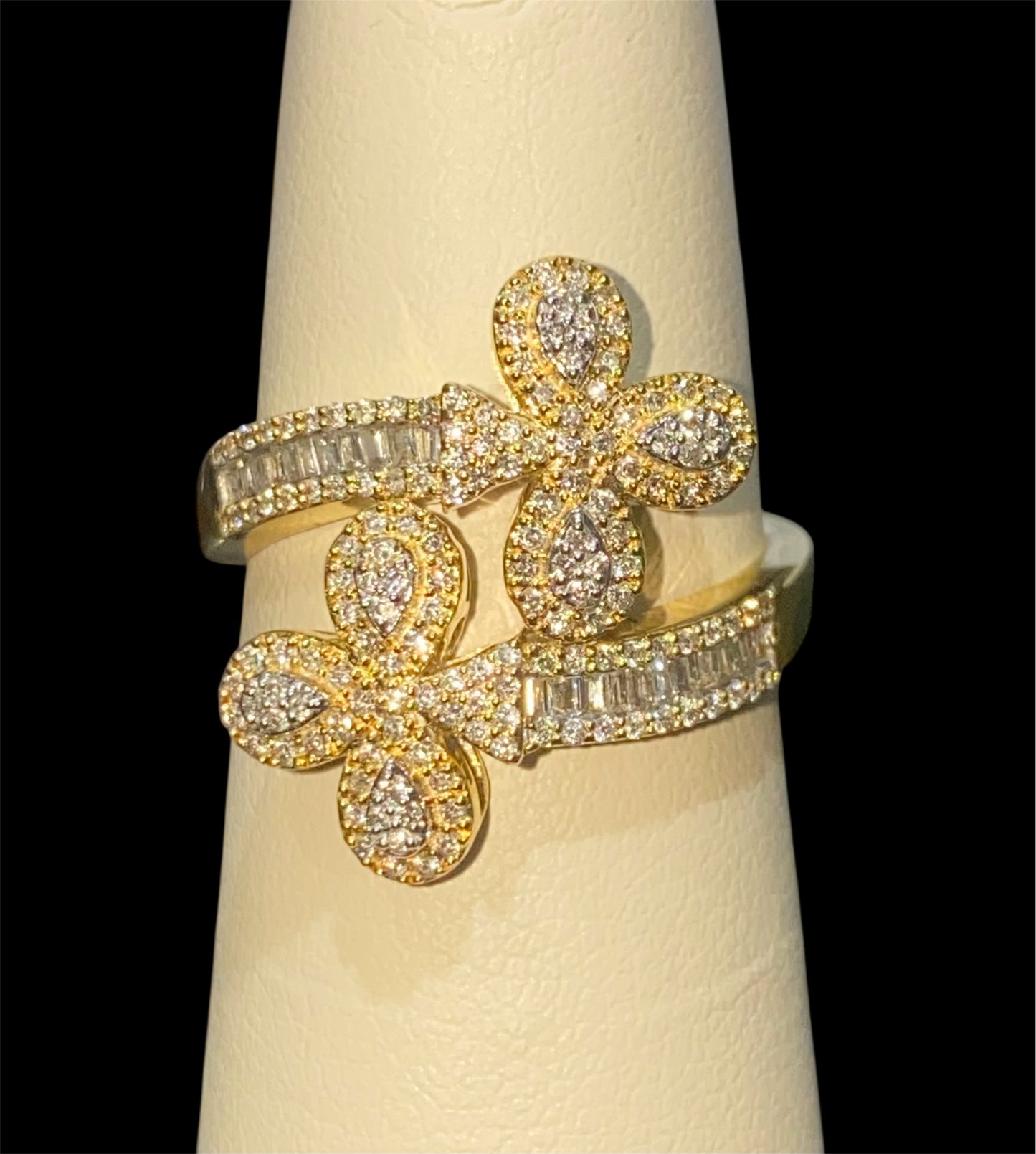 10K Yellow Gold Diamond “Clover” Ring with 0.65CT