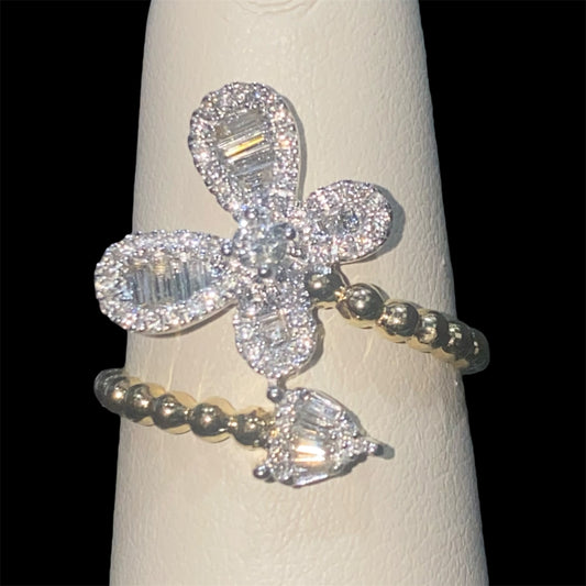 10K Yellow Gold “Butterfly” Diamond Ring with 0.40CT