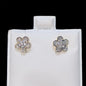 10K Yellow Gold “Flower” Diamond Earrings with 0.23CT.