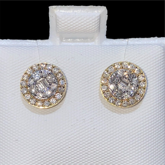 10K Yellow Gold Diamond Earrings with 0.62CT.