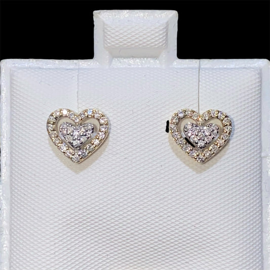 10K Yellow Gold Diamond “Heart”Earrings with 0.25CT.