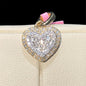 10K Yellow Gold Diamond Earrings “Heart” Pendant with 0.33CT.