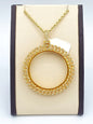 10K Yellow Gold Cuban "Memory" Pendant 2.10CT Diamonds