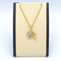 10K Yellow Gold "Heart Lock with Key" Pendant with Rope Chain.