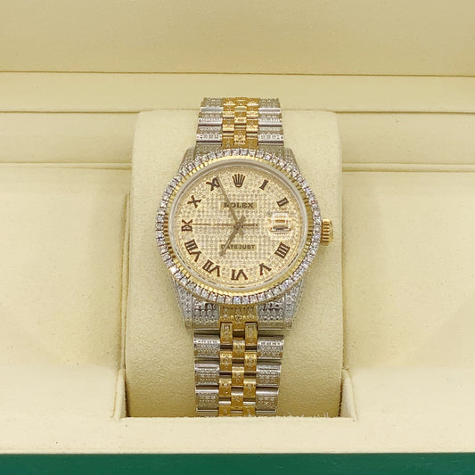 36MM Datejust Rolex Watch Two Tone with Diamonds