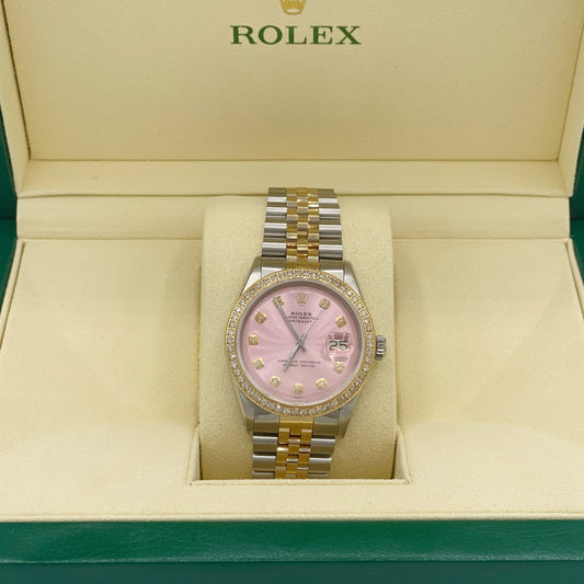 36MM Rolex Oyester Perpetual Datejust with Diamond Bezel