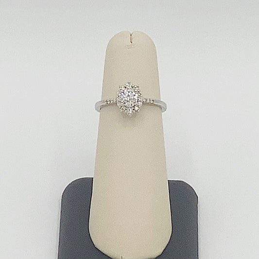 14K White Gold Ring 0.82CT Diamond