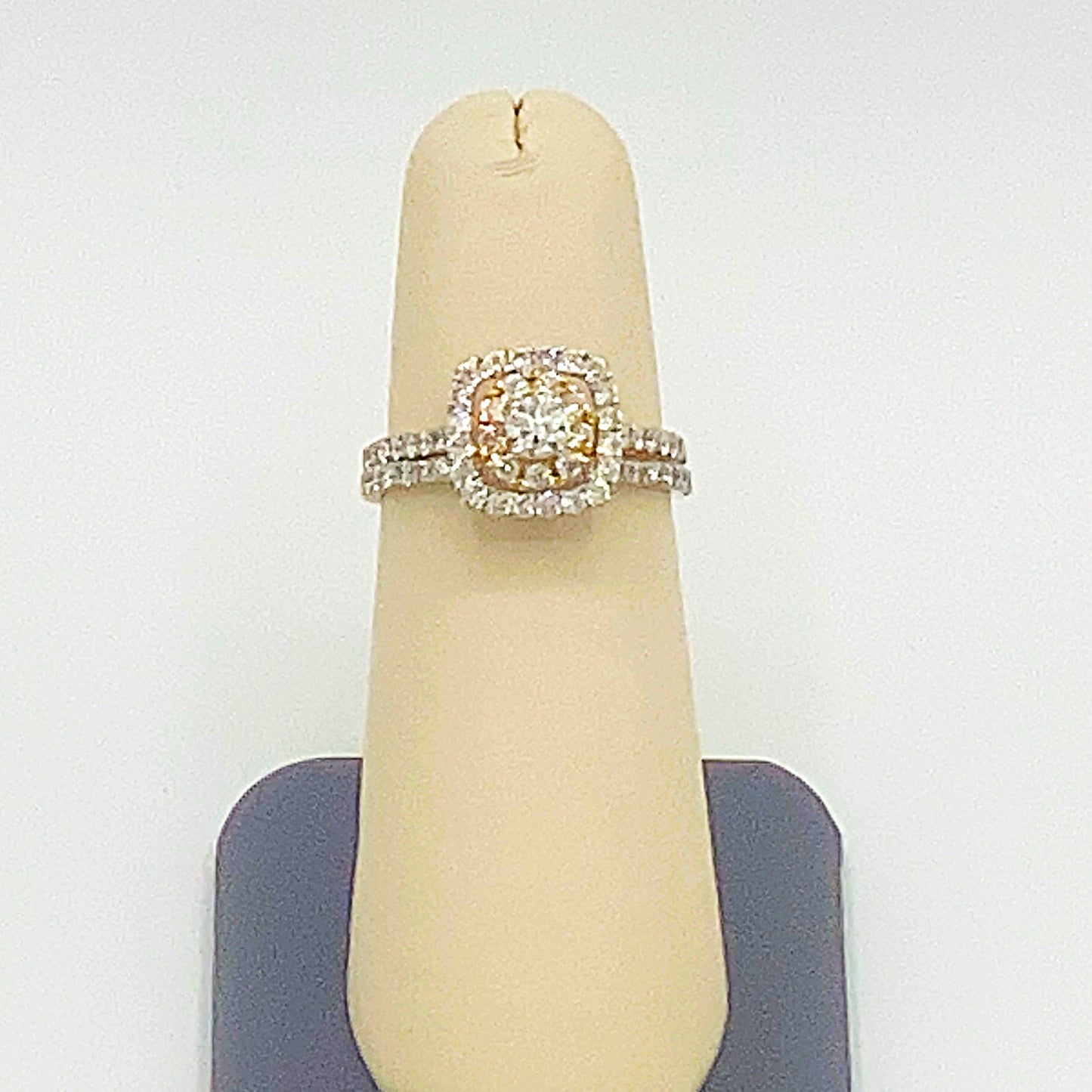 10K Yellow Gold Bridal Set Rings 1.29CT Diamonds