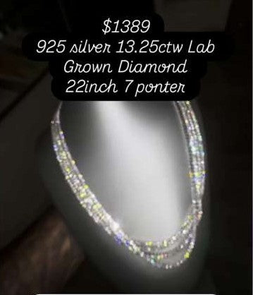925 Silver 13.25CT Lab Diamond Necklace