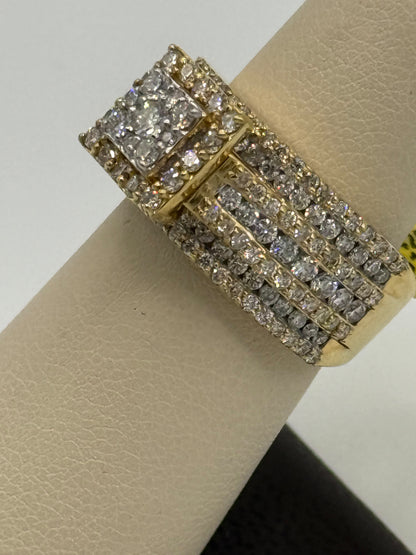 10K Yellow Gold Diamond Ring 2.03CT Natural Diamonds