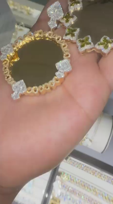10K YG 2.55CT Picture Pendant With Rope chain (Each)