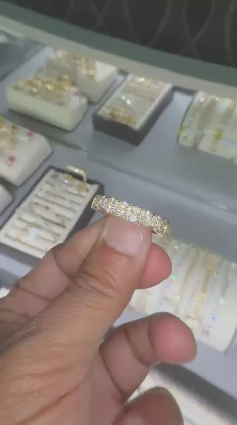 10K YG 0.95CT Diamond Wedding Band Ring
