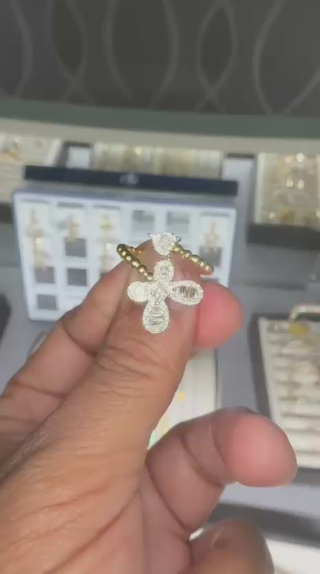 10K YG .04CT Diamond "Butterfly" Ring