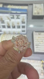 10K Yellow and Rose Gold 0.85CT Diamond Flower Ring