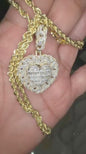 10K YG 1.35CT Diamond "Heart" Pendant with 10K Rope chain